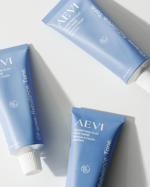 Aevi Clarifying Clay Mask – dermatologist-tested vegan face mask in sustainable aluminium packaging