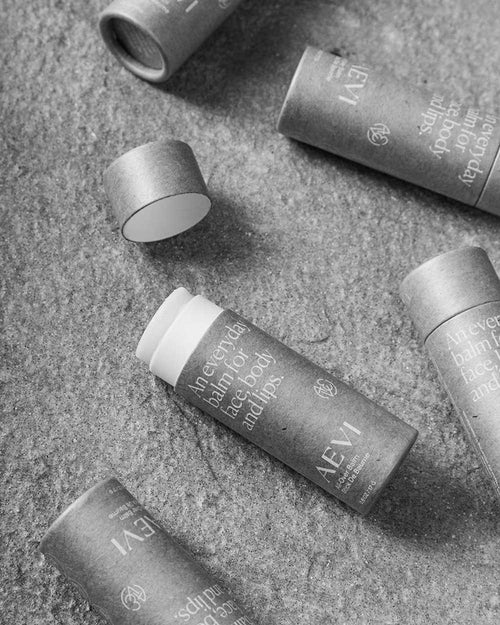 Aevi All-Over Balm – sustainable paper biodegradable packaging