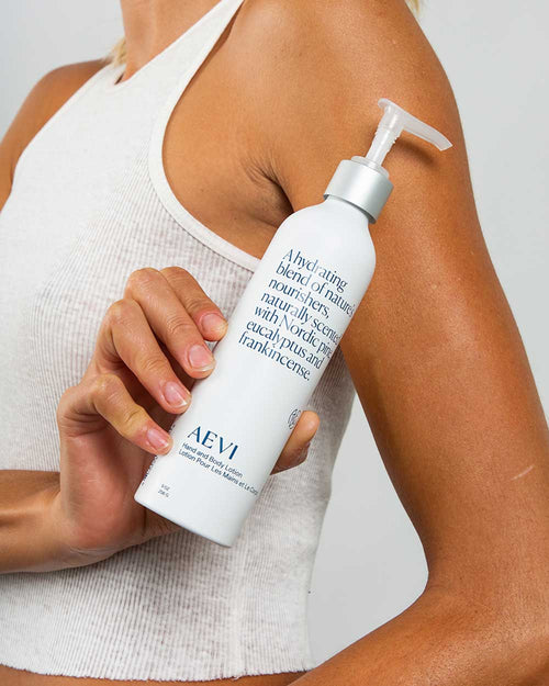 Aevi Hydrating Hand and Body Lotion lifestyle – deeply hydrating body lotion – unisex skincare for sensitive skin